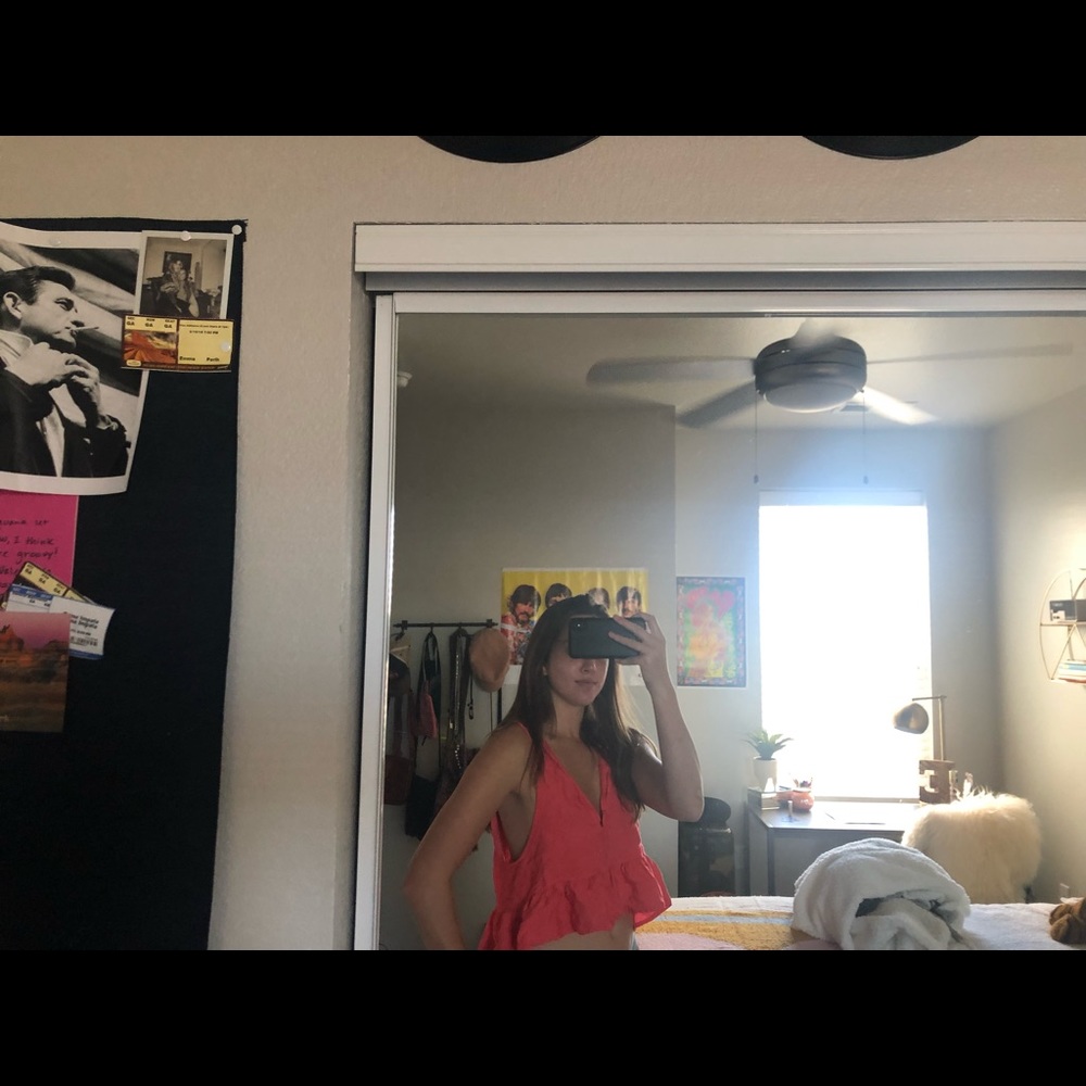 Free people pink flowy top